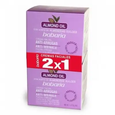 Babaria Babaria Crema Facial Antiarrugas Almendras 2X1, 100 ml - Babaria - Comparador de precios