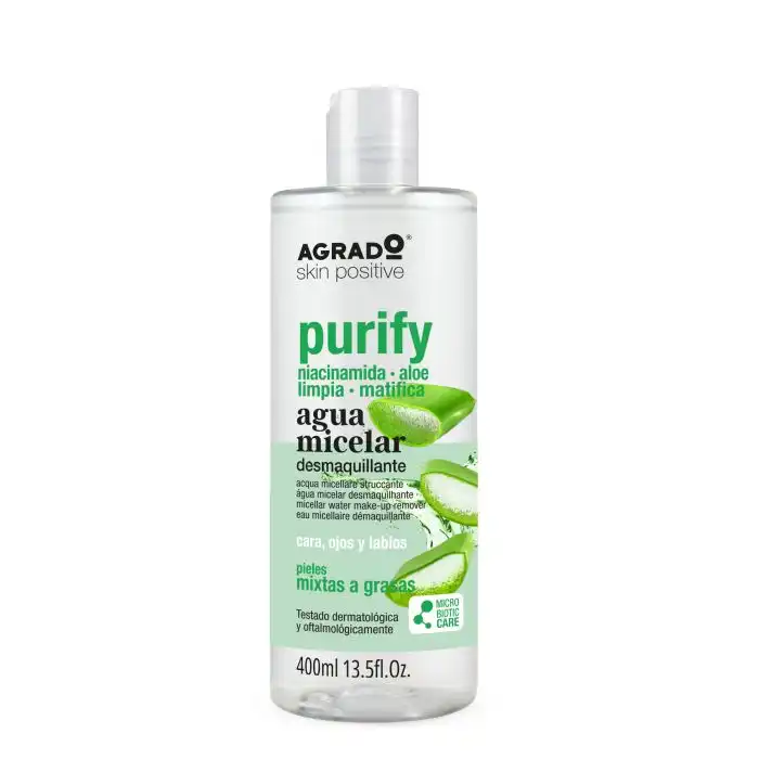 Purify Agua Micelar Desmaquillante 400 ml - Agrado - Comparador de precios