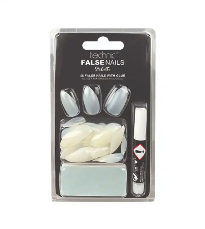 Technic Cosmetics - Pack de 48 uñas postizas stiletto y pegamento - Technic Cosmetics - Comparador de precios