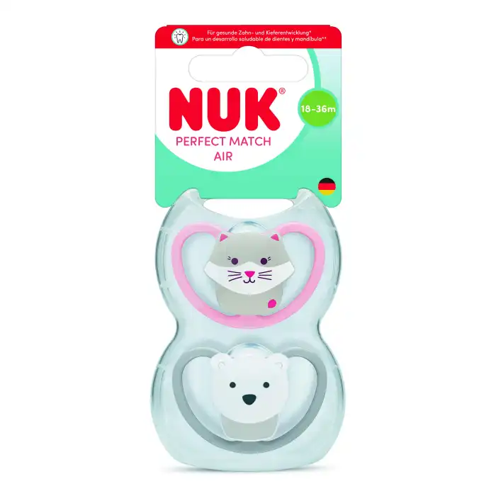 Chupete Perfect Match Air Gato/Oso 18-36 Meses - NUK - Comparador de precios