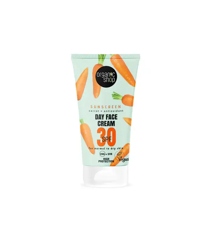Organic Shop - Protector solar para rostro Zanahoria + Antioxidantes SPF 30 - 50 ml - Organic Shop - Comparador de precios