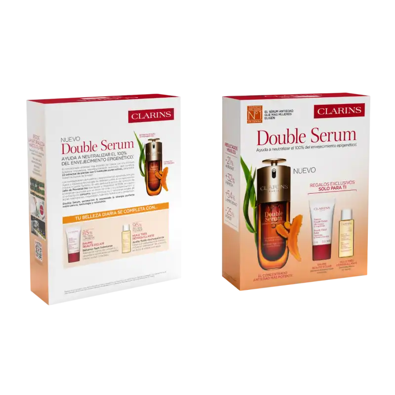 Set Double Serum 50 Ml & Baume Beaute Eclair + Huile Trés Démaquillante - Clarins - Comparador de precios