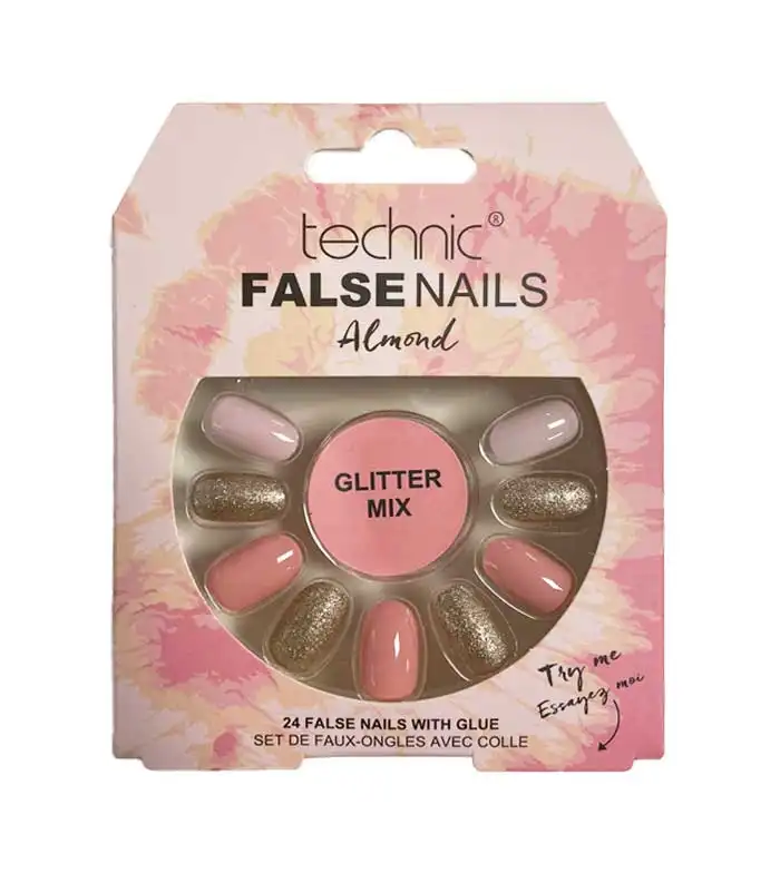 Technic Cosmetics - Uñas postizas False Nails Almond - Glitter Mix - Technic Cosmetics - Comparador de precios
