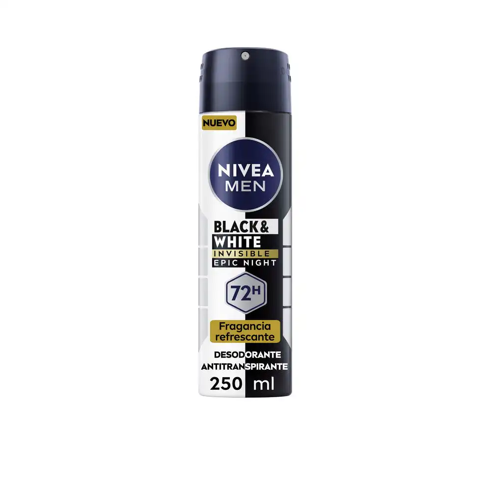 MEN BLACK & WHITE INVISIBLE epic night spray 250 ml - Nivea - Comparador de precios