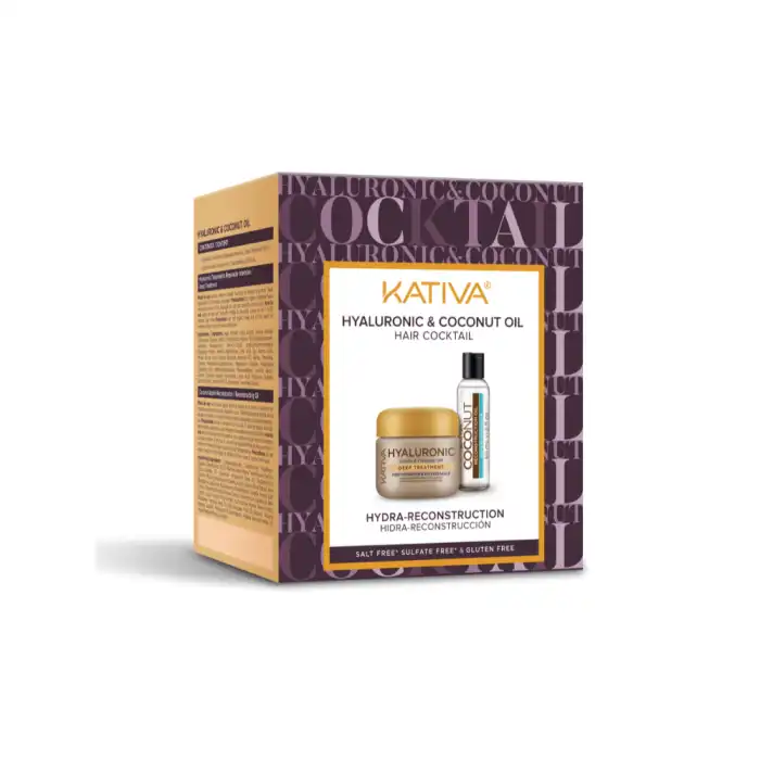 Set Hyaluronic - Coconut Oil Hair Cocktail Hydra-Reconstrucción 210 ml - Kativa - Comparador de precios
