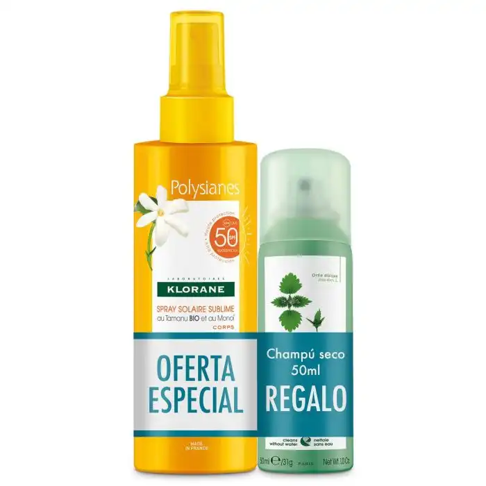 ¡16% DTO! Pack Spray SPF 50 + Champú Seco Ortiga - Klorane - Comparador de precios