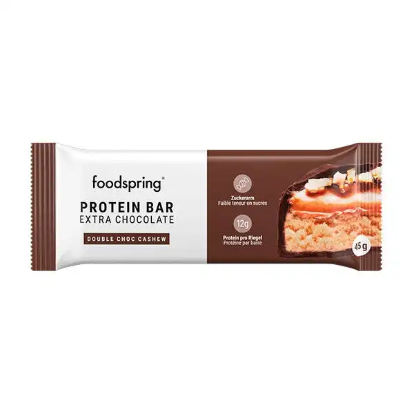 Barrita Proteica Extra Chocolate Doble Chocolate Y Anacardo - FOODSPRING - Comparador de precios