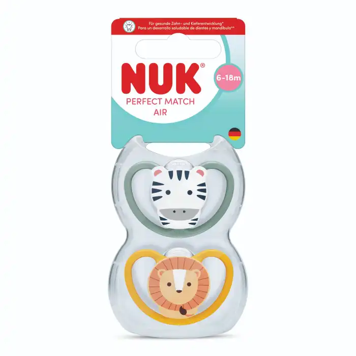 Chupete Perfect Match Air Zebra/León 6-18 Meses - NUK - Comparador de precios