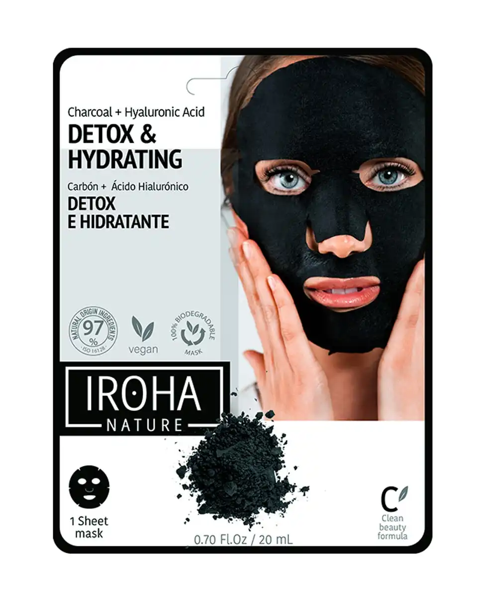 Iroha Nature - Mascarilla Facial Detox E Hidratante Con Carbón Activo Y Ácido Hialurónico - Iroha Nature - Comparador de precios