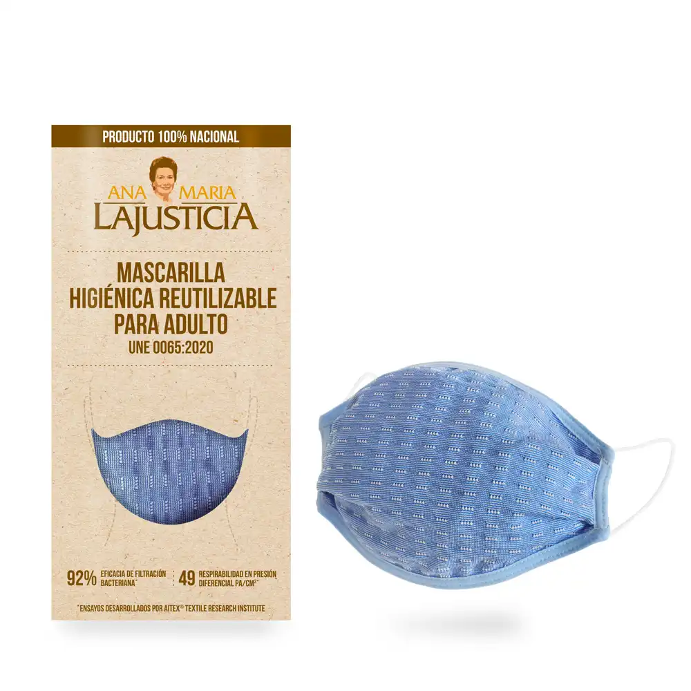 Mascarilla higiénica reutilizable 30 lavados 1 pz - Mascarillas Ana María Lajusticia - Comparador de precios
