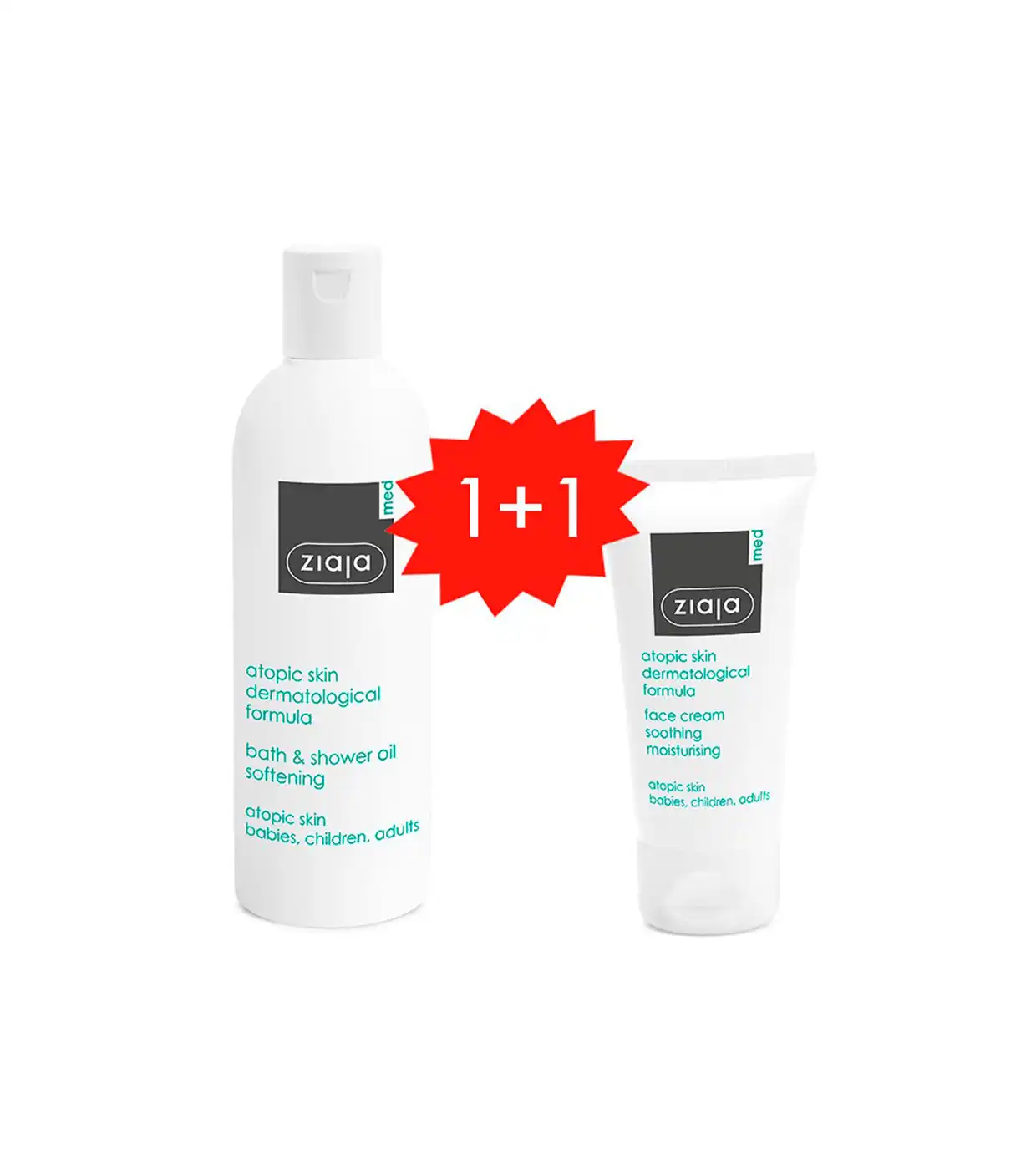 Ziaja - Set Piel Atópica Aceite suavizante para baño y ducha + Crema facial hidratante gratis - ZIAJA MED - Comparador de precios