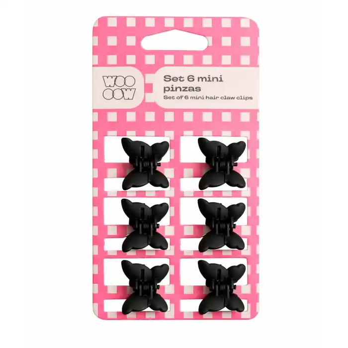Set 6 Mini Pinzas de Pelo Negras - Woo oow - Comparador de precios