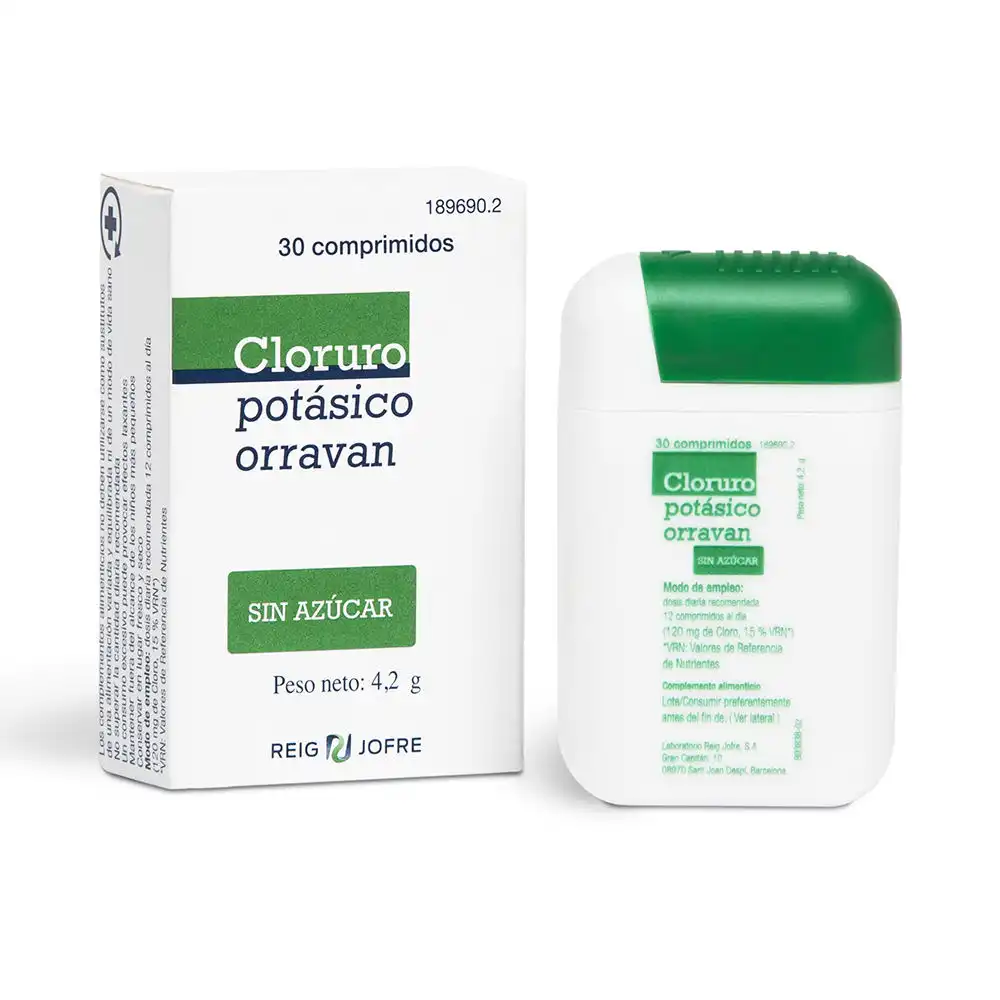 Cloruro Potásico sin azúcar 30 comprimidos - Orravan - Comparador de precios
