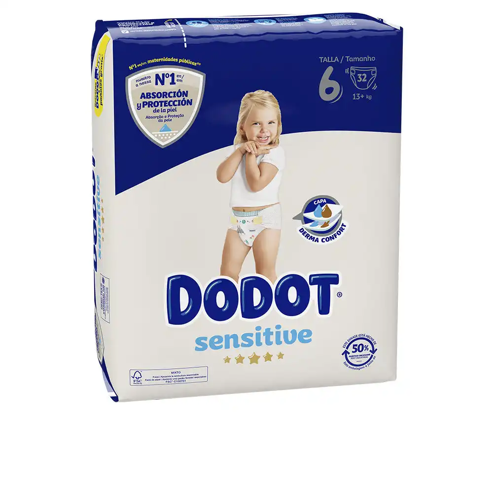 Dodot Sensitive talla 6 pañales +13 kg 32 u - Dodot - Comparador de precios