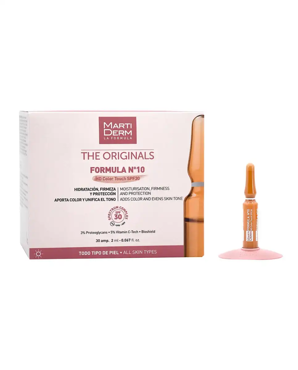 MartiDerm - 30 Ampollas Formula Nº10 HD Color Touch SPF30 The Originals - MartiDerm - Comparador de precios