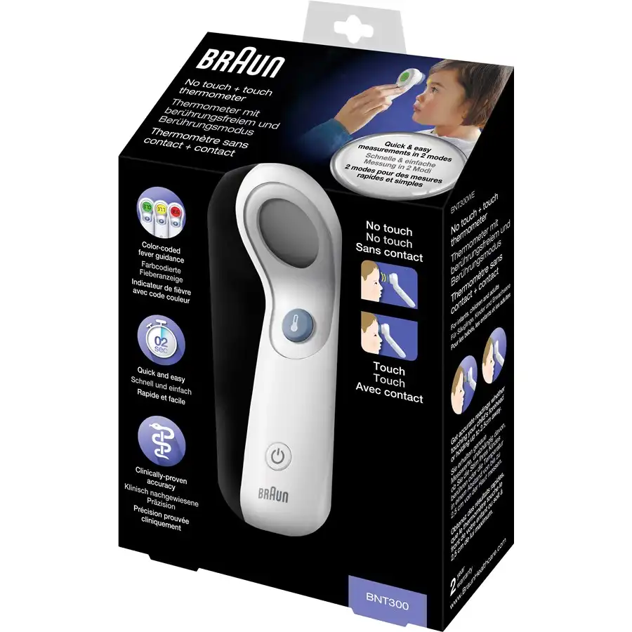 No Touch + Touch Thermometer Battery + protective cap + instructions 1.0 pieces - Braun - Comparador de precios