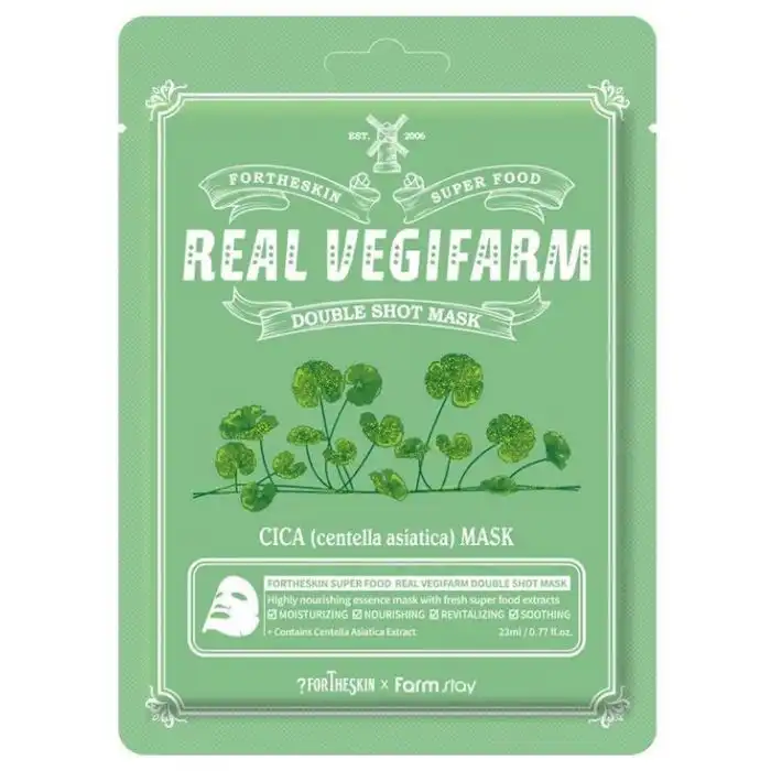 SUPER FOOD REAL VEGIFARM Mascarilla Facial de Centella Asiática 23 ml - Fortheskin - Comparador de precios