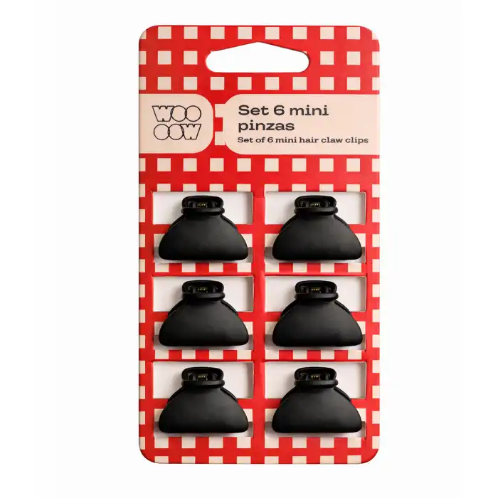 Set 6 Mini Pinzas de Pelo Negras - Woo oow - Comparador de precios