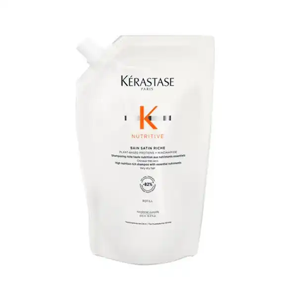 Bain Satin Riche Refill Pouch - 500 ml - Kérastase - Champú altamente nutritivo para cabello muy seco.
Producida con un 82% menos de plástico que dos - Kérastase - Comparador de precios
