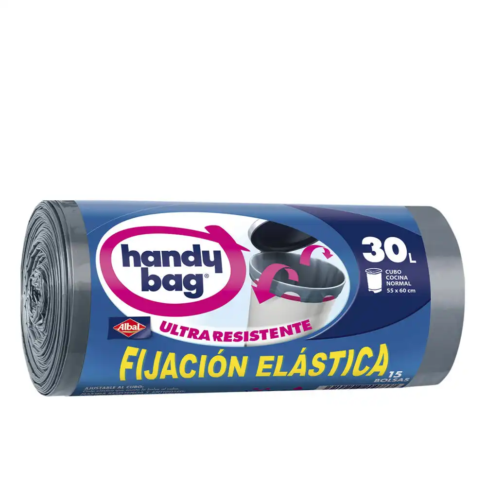 Handy Bag Fijacion Elastica bolsa basura 30 litros 15 u - Albal - Comparador de precios