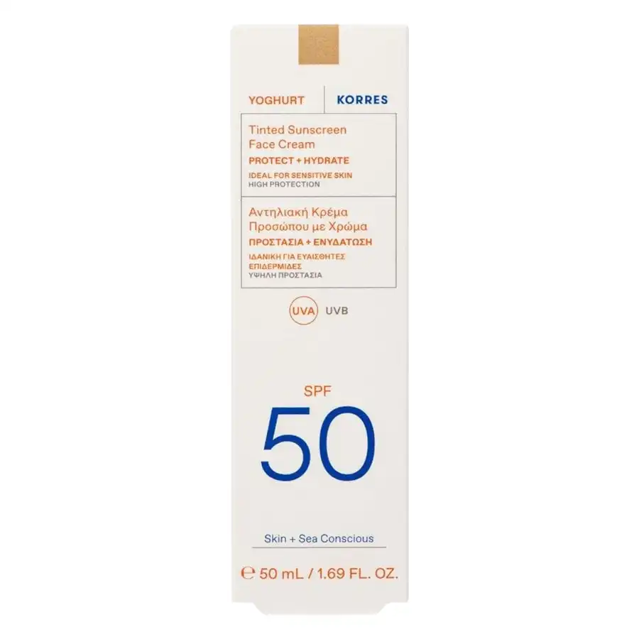KORRES - Crema solar con color de yogur para la cara SPF50 Protección solar 50 ml female - Korres - Comparador de precios