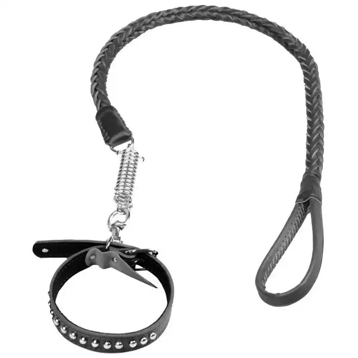 Pack Collar-Correa de Cuero Negro - Hu - Comparador de precios