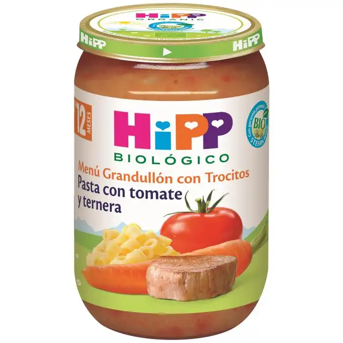 Tarrito Pasta Tomate y Ternera 220 gr - HiPP - Comparador de precios