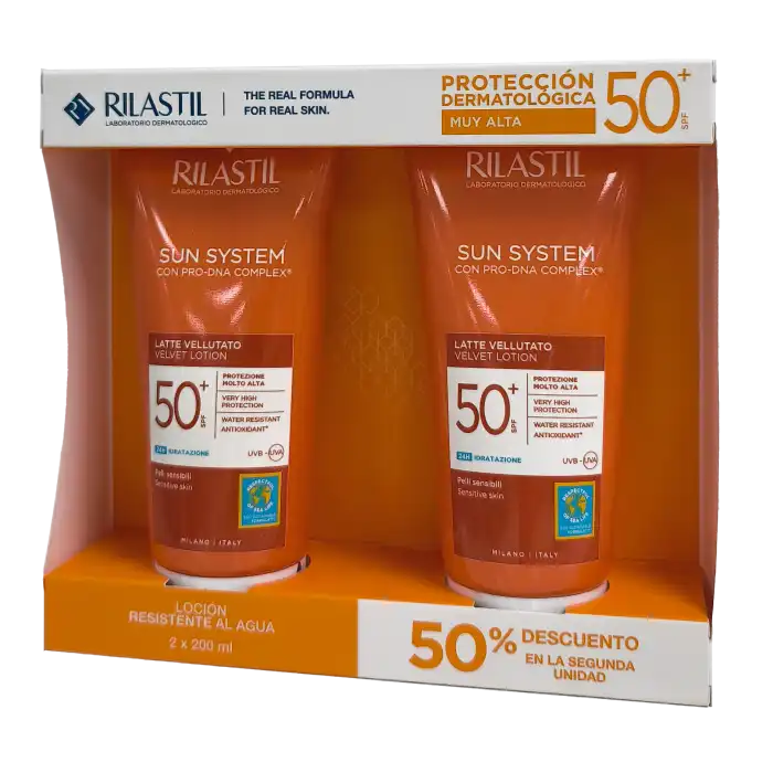 Pack Sun System Vellutato SPF50+ 200 ml - Rilastil - Comparador de precios