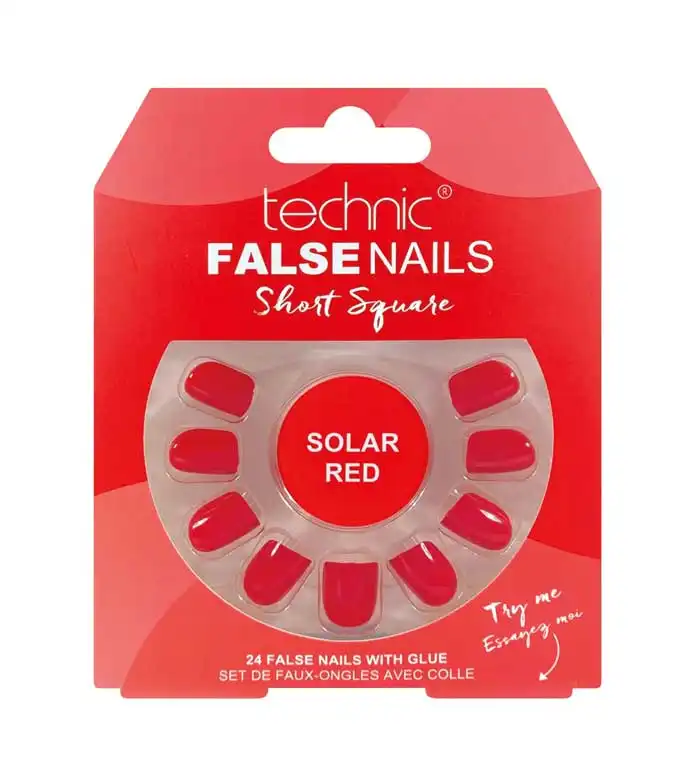 Technic Cosmetics - Uñas postizas False Nails Short Square - Solar Red - Technic Cosmetics - Comparador de precios