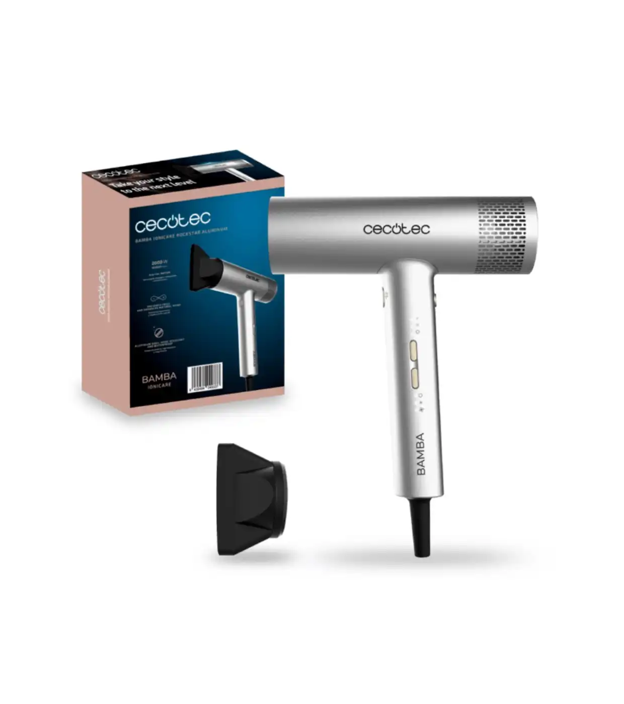 Cecotec - Secador de pelo Bamba Ionicare Rockstar Aluminum - Cecotec - Comparador de precios