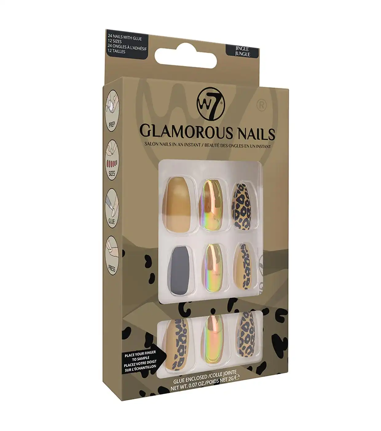 W7 - Uñas postizas Glamorous Nails - Jingle Jungle - W7 - Comparador de precios