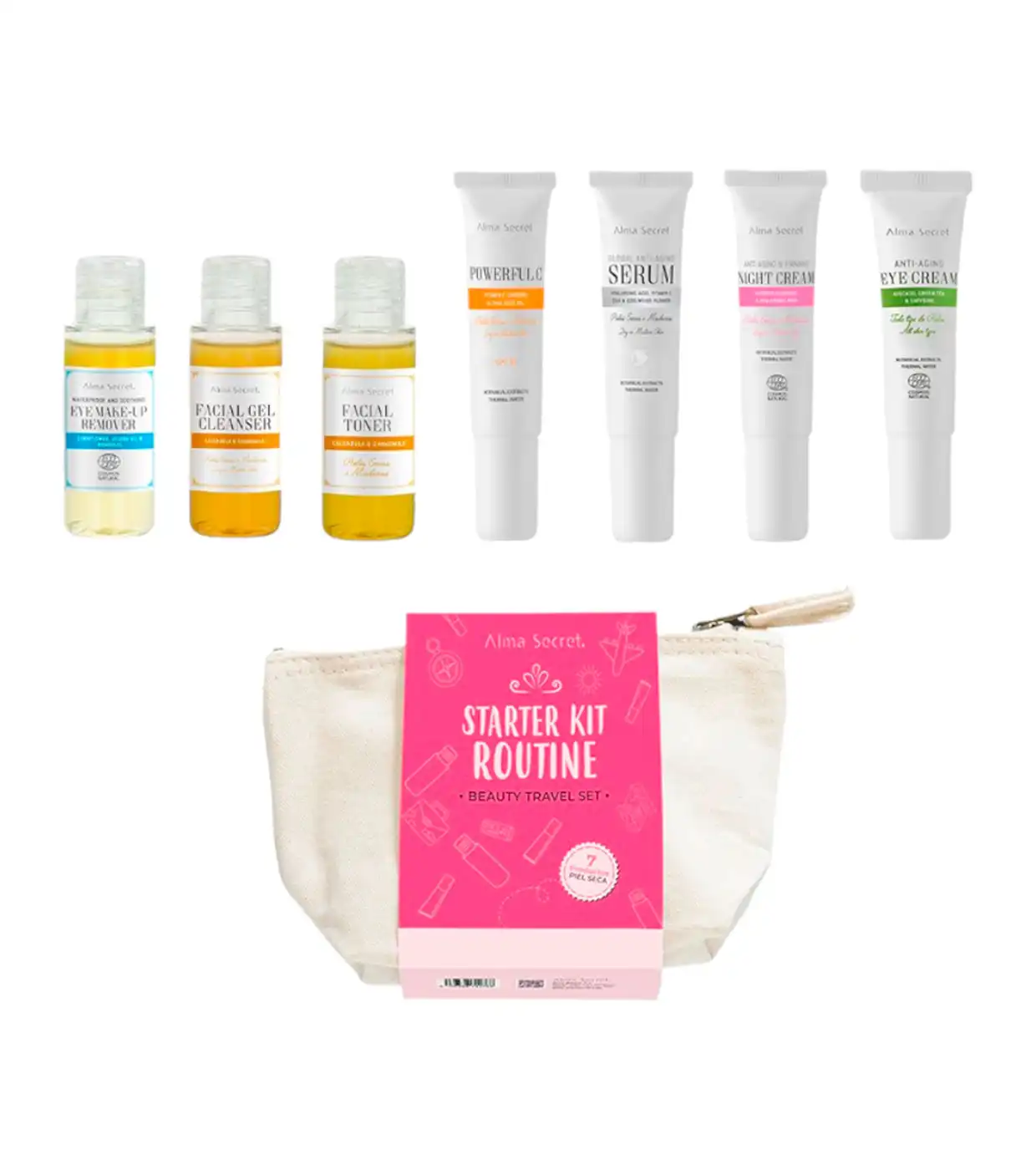 Alma Secret BEAUTY TRAVEL SET Piel Seca 7 productos, 1 un - Alma Secret - Comparador de precios