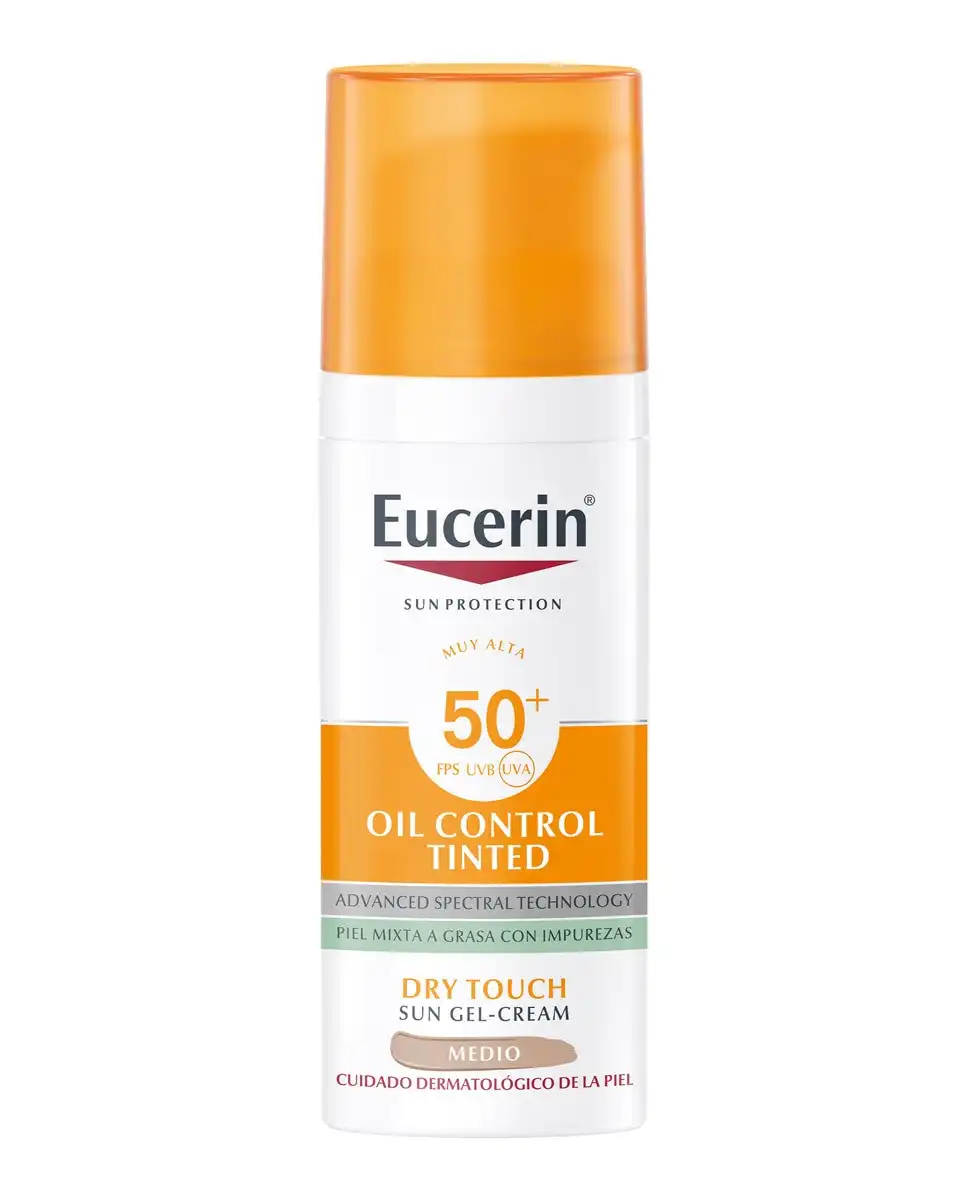 Eucerin® - Gel-Crema Solar Oil Control Tinted Dry Touch Medio Para Piel Mixta O Grasa SPF 50+ Eucerin - Eucerin® - Comparador de precios