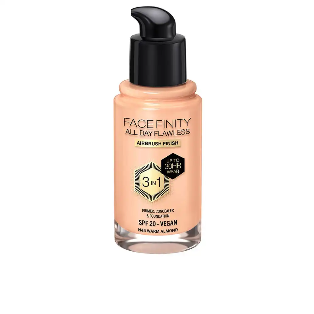 Facefinity All Day Flawless 3 In 1 foundation #N45-warm almond - Max Factor - Comparador de precios