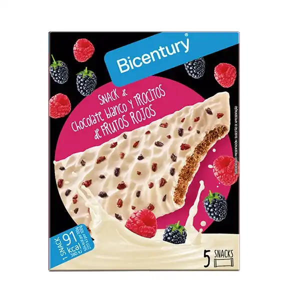 Snack Choco Blanco Frutos Rojos - BICENTURY - Comparador de precios