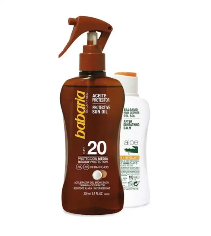 Babaria - Pack aceite protector solar en spray SPF20 + After Sun - Babaria - Comparador de precios