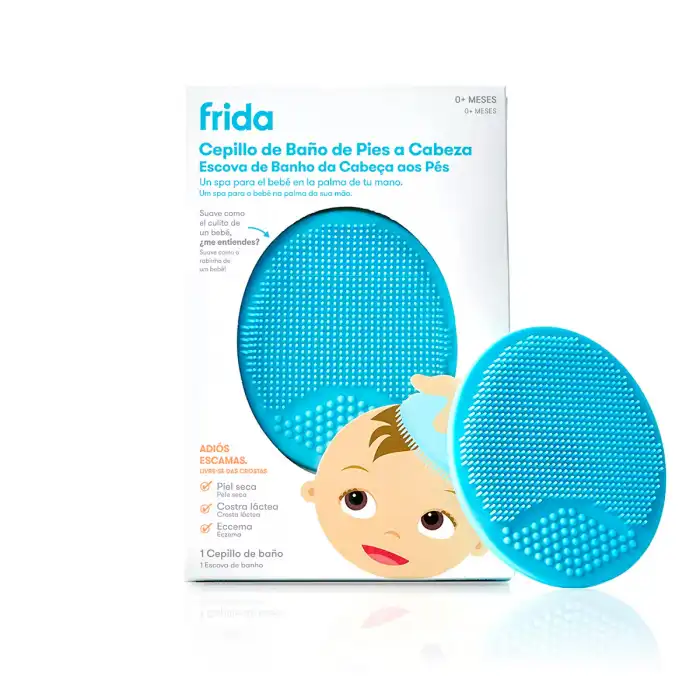 Cepillo y Esponja de Baño de Silicona para Bebés - Frida - Comparador de precios