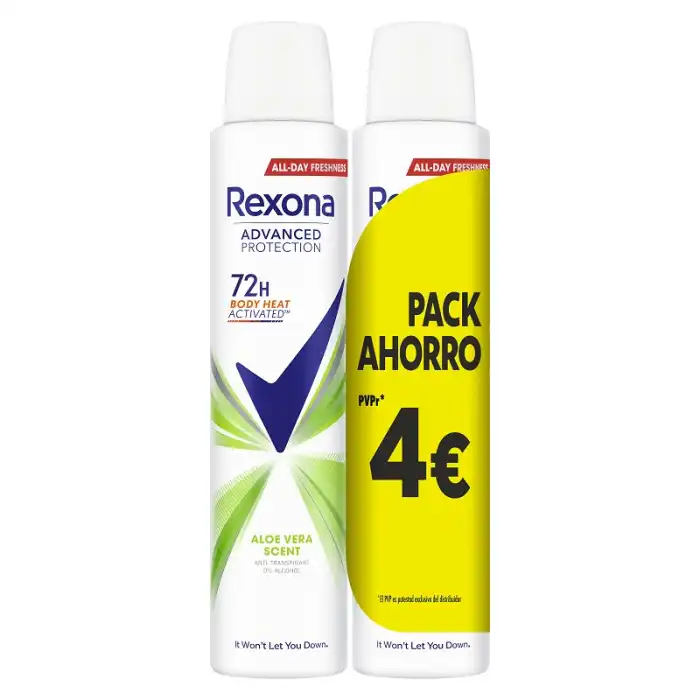 Desodorante Spray Advanced Protection 72H Aloe Vera Scent 200 ml - Rexona - Comparador de precios