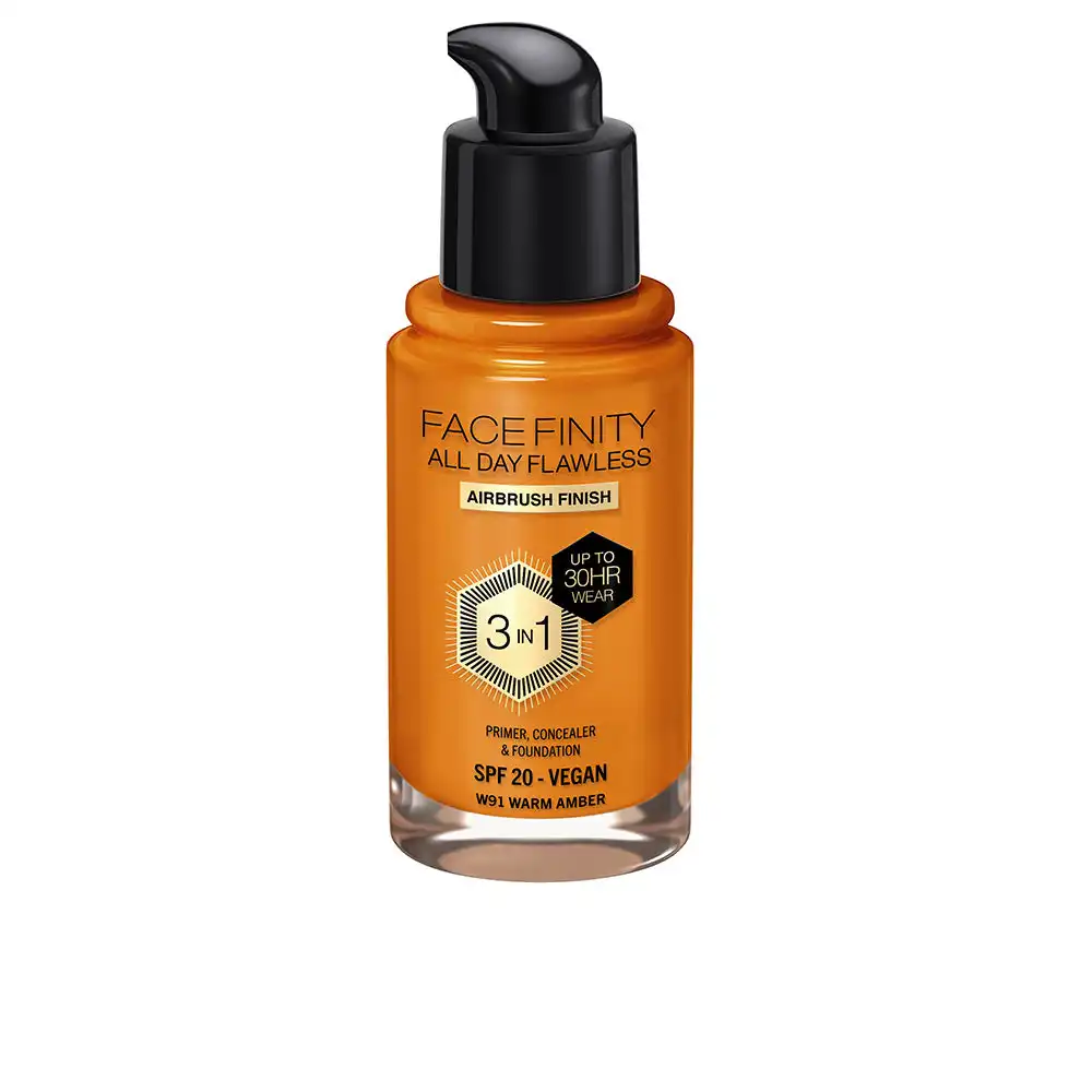 Facefinity All Day Flawless 3 In 1 foundation #W91-warm amber - Max Factor - Comparador de precios