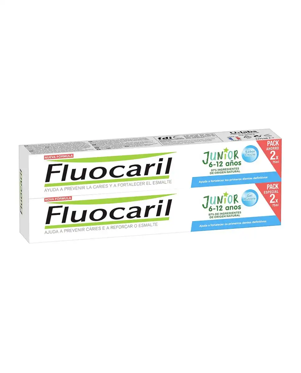 Fluocaril - Duplo Dentífrico Junior Sabor Chicle - Fluocaril - Comparador de precios