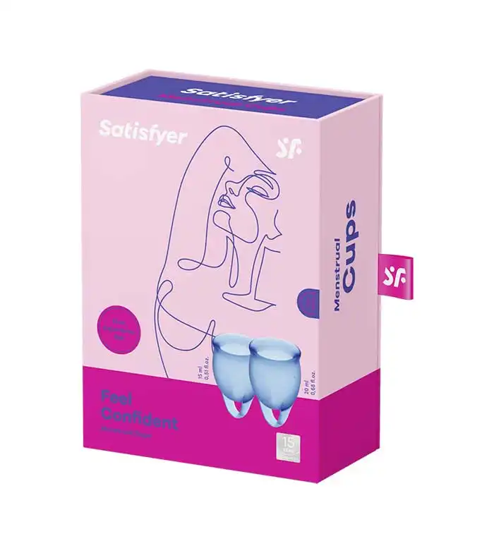 Satisfyer - Kit de copas menstruales Feel Confident (15 + 20 ml) - Azul oscuro - SATISFYER - Comparador de precios