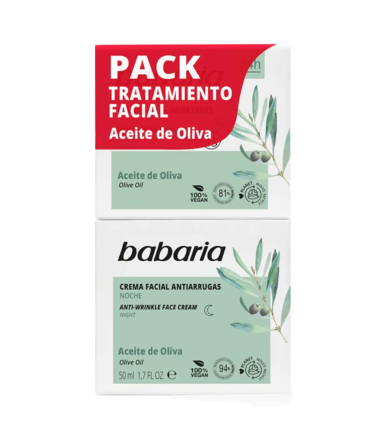 Babaria - Pack crema facial hidratante de día SPF15 y noche - Aceite de oliva - Babaria - Comparador de precios