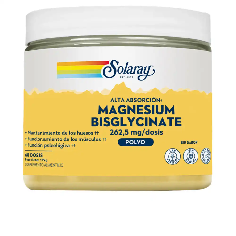 Magnesio Bisglycinate polvo 179 gr - Solaray - Comparador de precios
