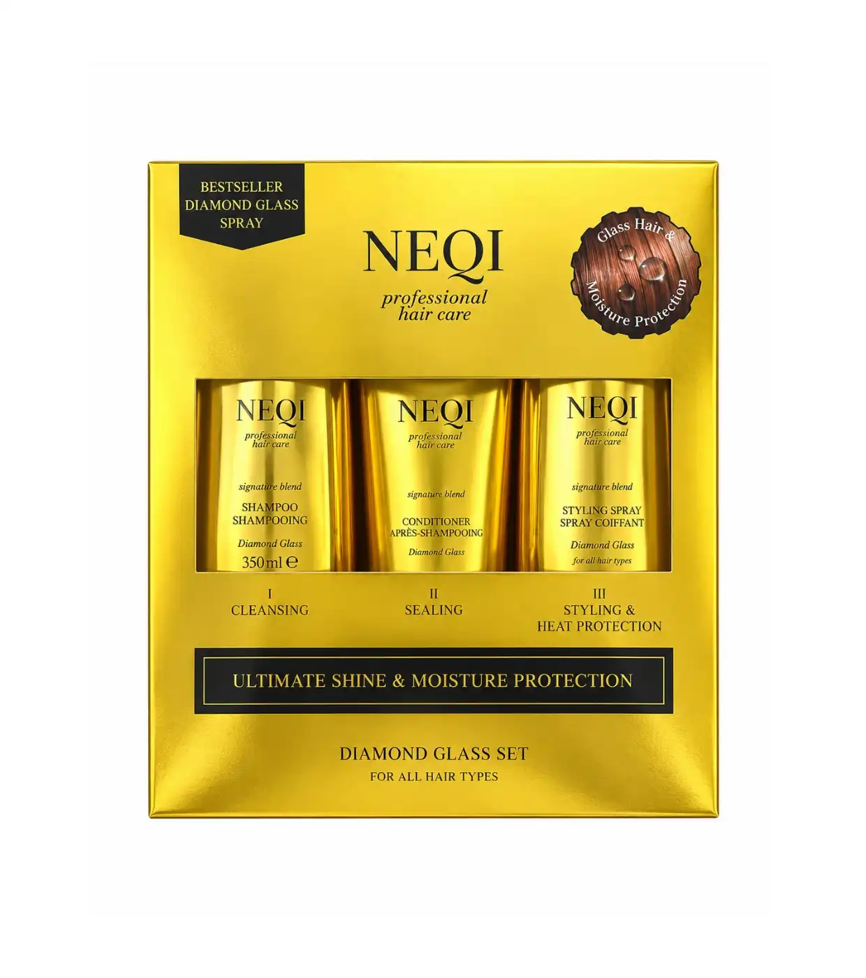 NEQI - *Diamond Glass* - Set de cuidado capilar - NEQI - Comparador de precios