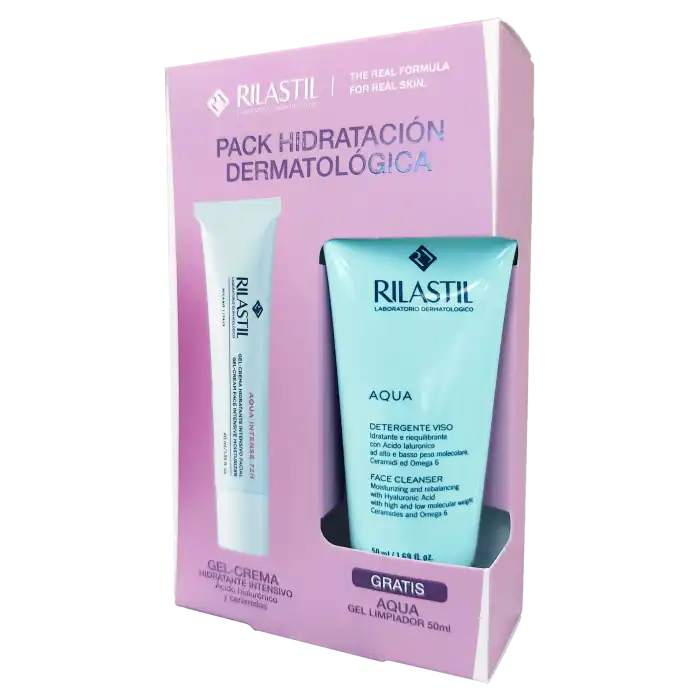 Pack Hidratación Dermatológica Gel-Crema Hidratante Intensivo + Aqua Gel Limpiador 90 ml - Rilastil - Comparador de precios