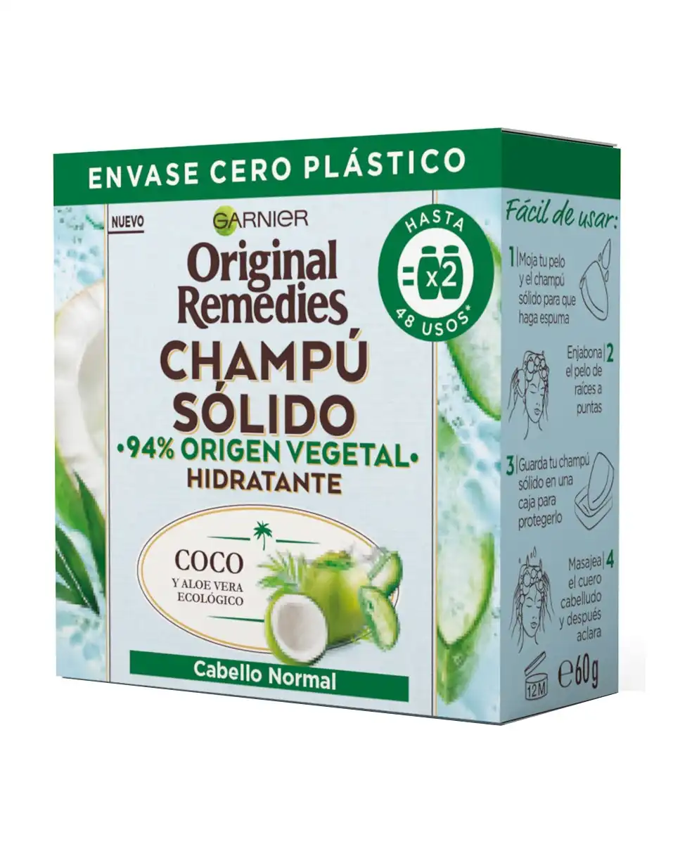 Garnier - Champú Sólido Hidratante Original Remedies Coco Y Aloe Vera Ecológico - Garnier - Comparador de precios