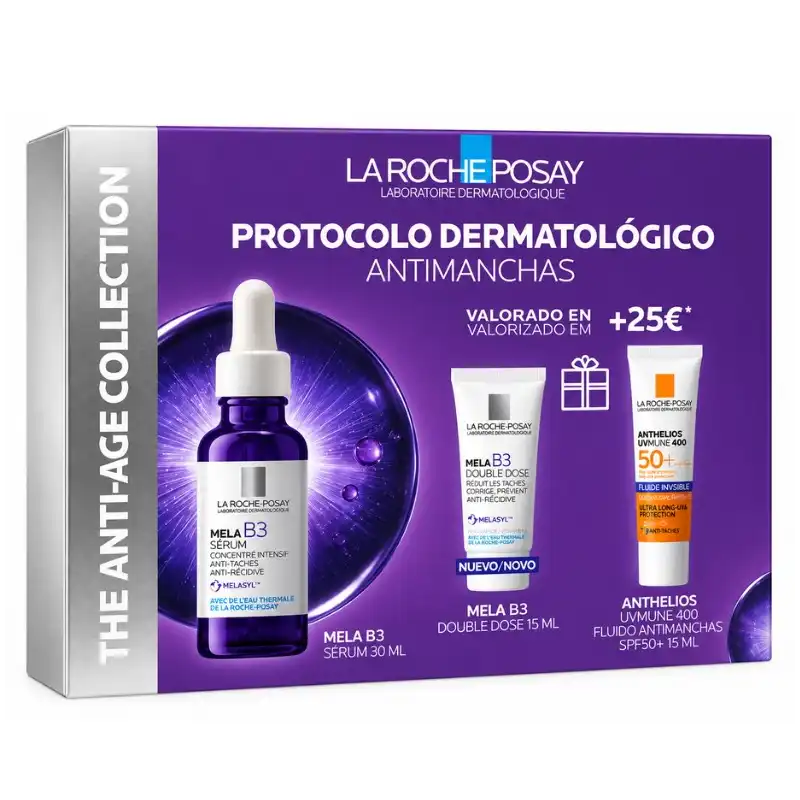 Set Protocolo Antimanchas Mela B3 30ml + Mela B3 15ml +anthelios Uvmune 400 Spf50 15ml - La Roche-Posay - Comparador de precios