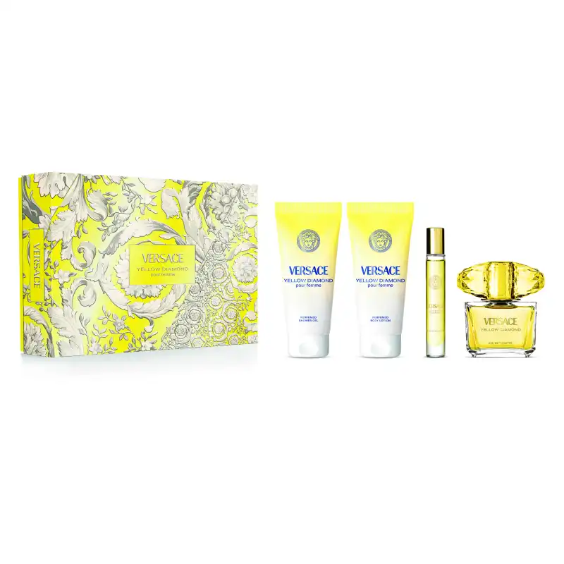 Set Yellow Diamont Eau De Toilette 90 Ml + Shower Gel 100 Ml + Body Lotion 100 Ml - Versace - Comparador de precios