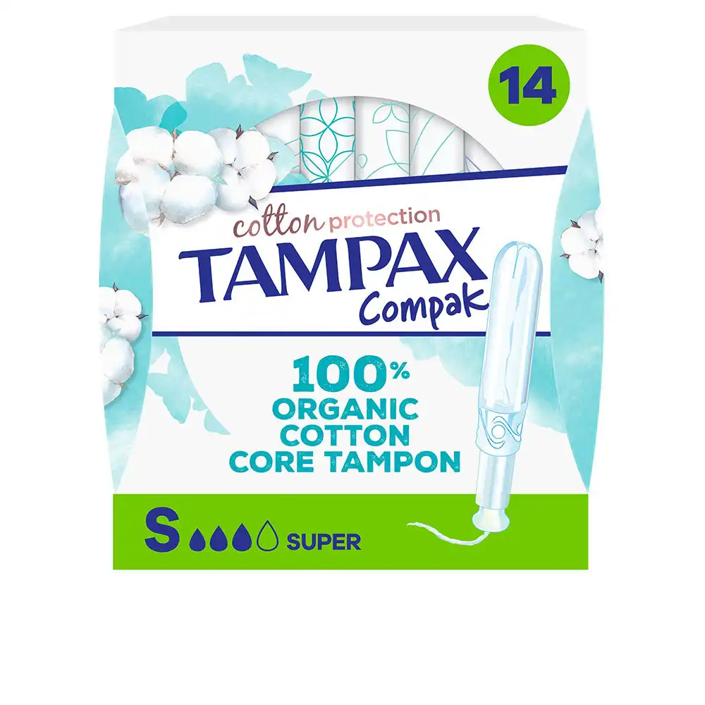 Tampax Algodón 100% Organico tapón super 14 u - Tampax - Comparador de precios
