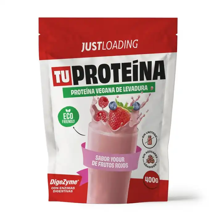 Proteína de Levadura Vegana Frutos Rojos 400 gr - Just Loading - Comparador de precios